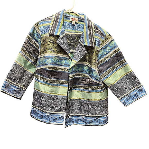 Y2K R&K Colorful Striped Jacket size 20W - Picture 1 of 4